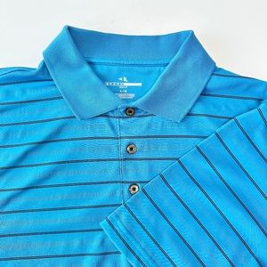 Grand Slam Golf Polo Men’s Size Large Short Sleeve Blue and Black Stripe